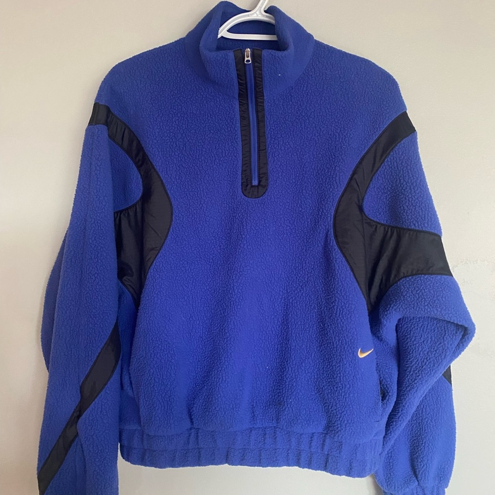 Nike Blue and Black Performance Jacket with Zip Closure